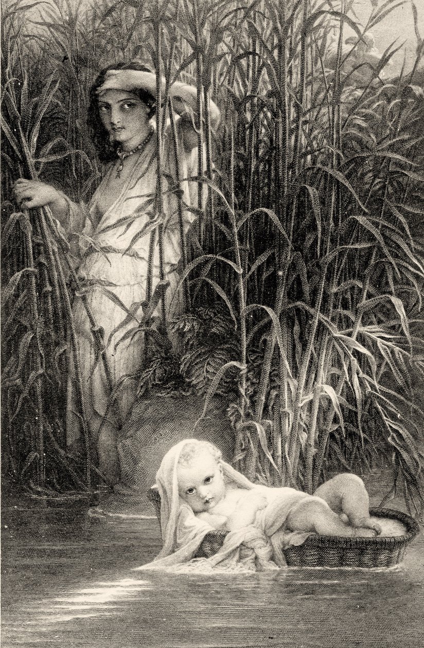 Moses oppdaget på Nilen av Louis Pierre Henriquel Dupont