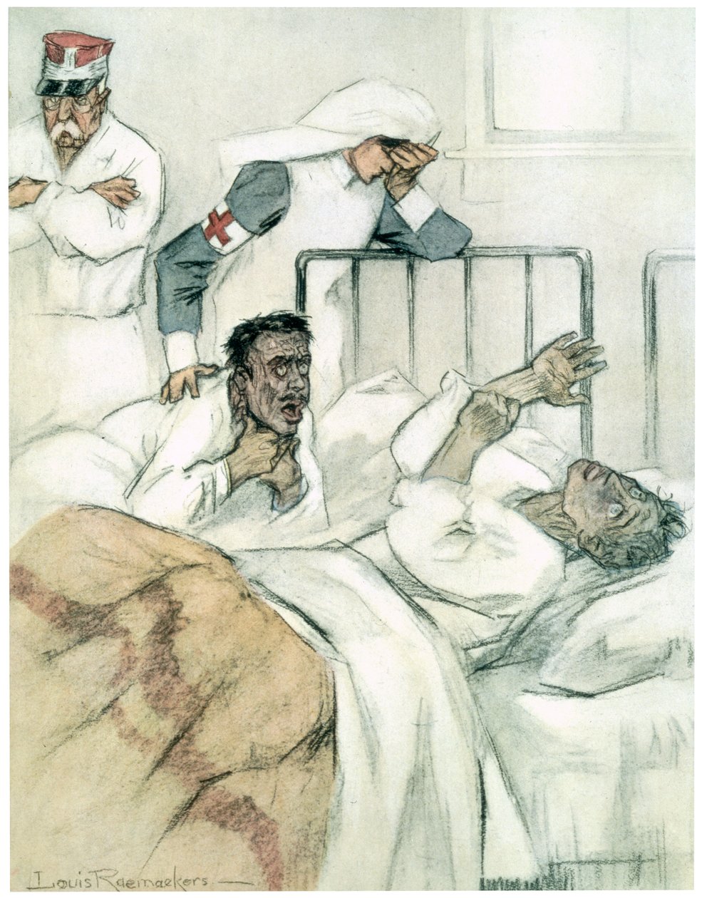 'Slow Asphyxiation', 1916 av Louis Raemaekers