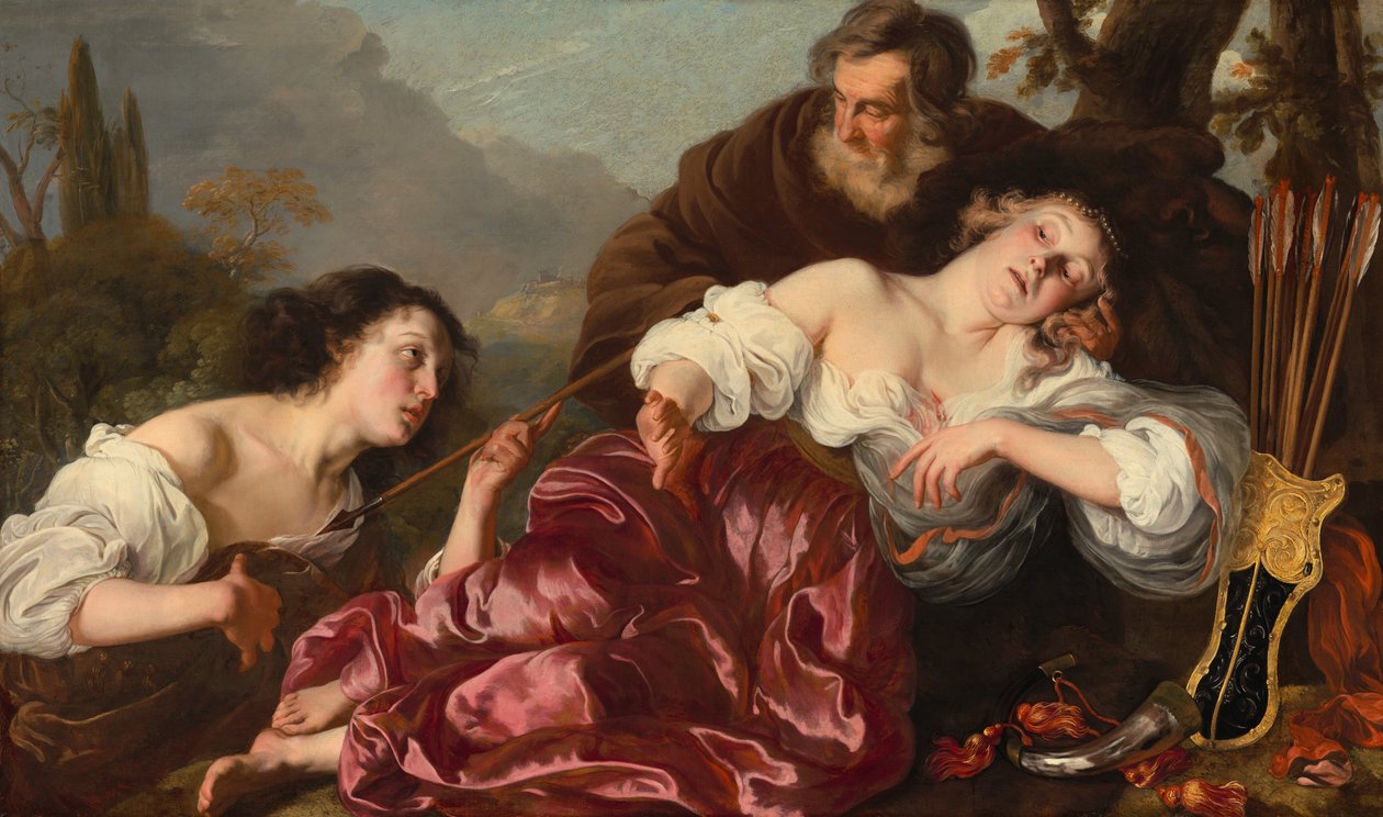 Silvio med den sårede Dorinda, 1651. av Louis Vallee