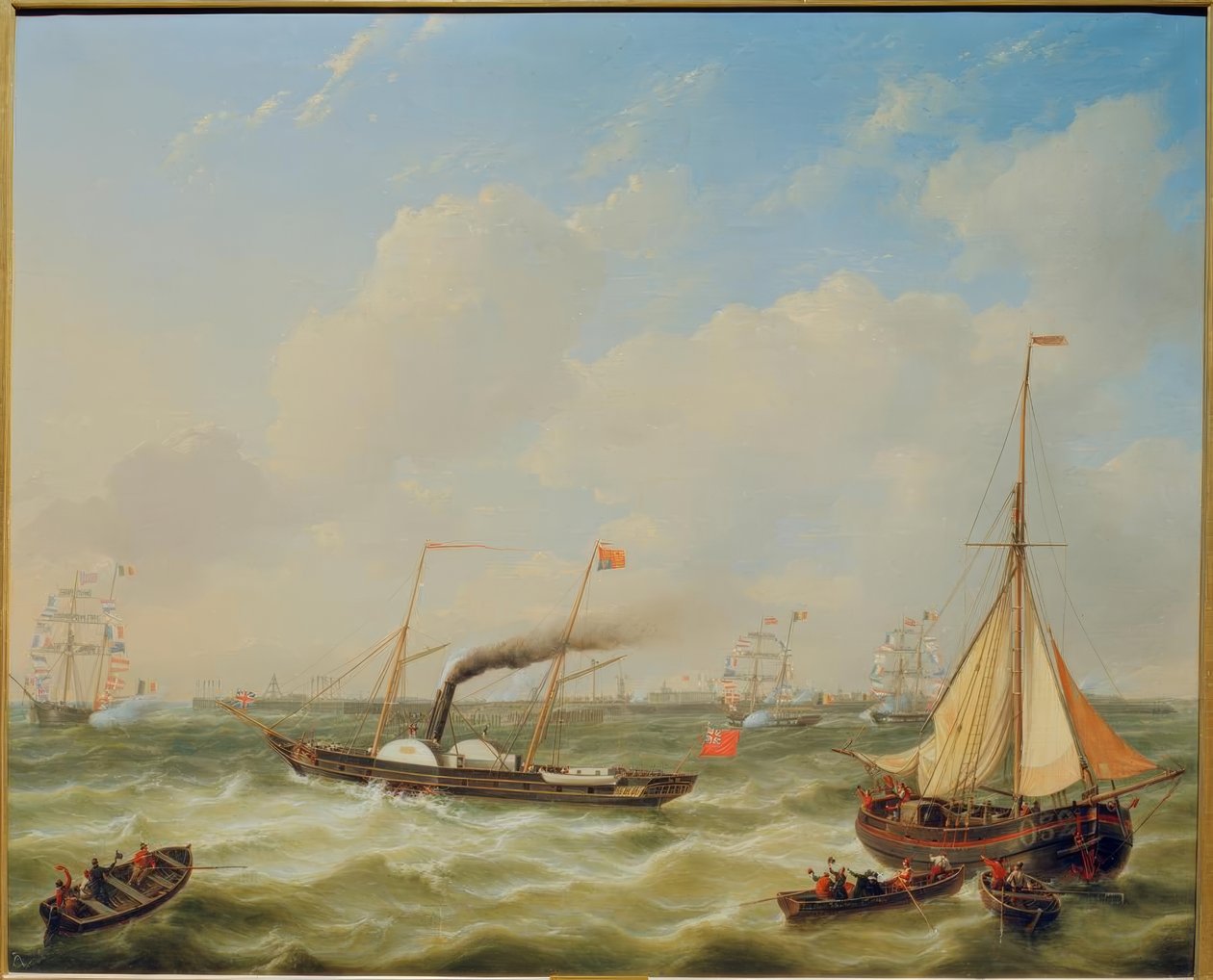 Dronning Victoria i Ostende 1843 / Gem. av Louis Verboeckhoven