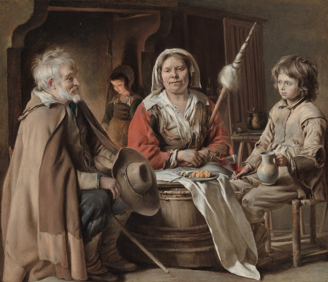 Bondeinteriør, ca. 1645. av Louis le Nain