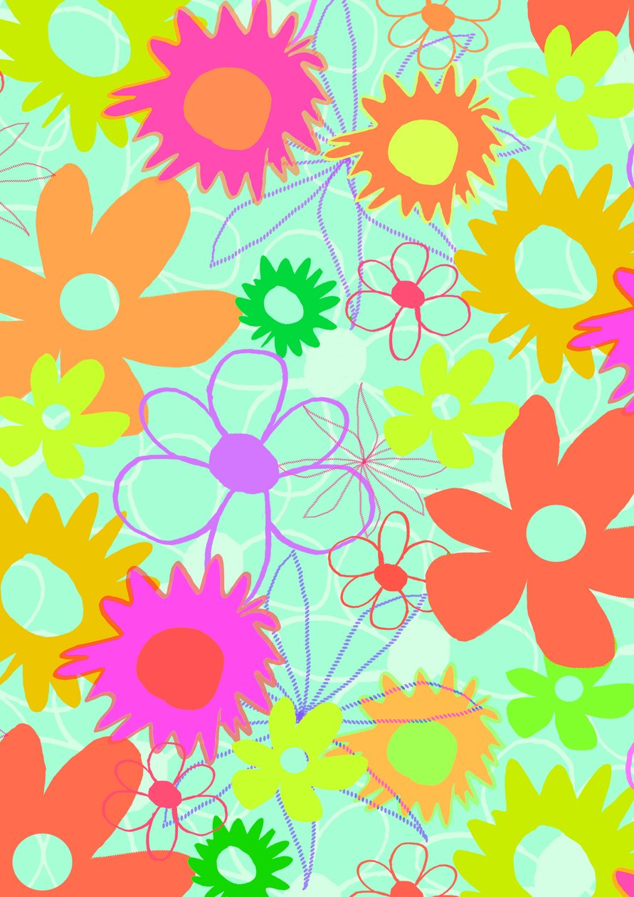 Blandede blomster (digitale) av Louisa Hereford