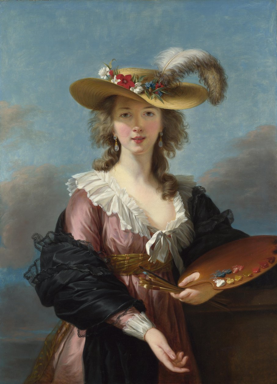 Selvportrett i en stråhatt av Elisabeth Louise Vigee Lebrun