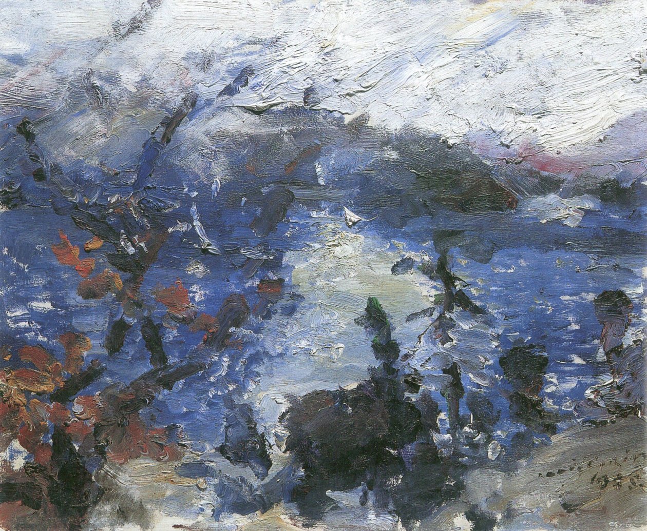 Walchensee, fjell i Wolkenn av Lovis Corinth