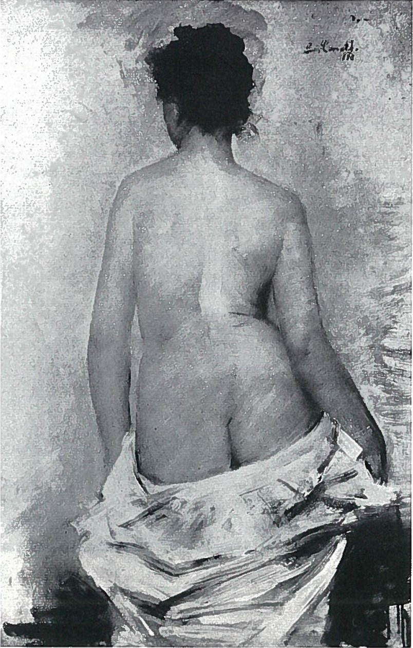 Kvinne tilbake actn av Lovis Corinth