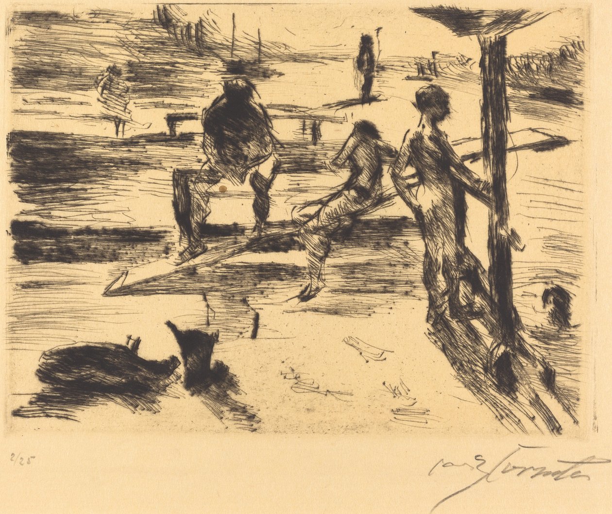 Badeplass badeanstalt, 1919. av Lovis Corinth