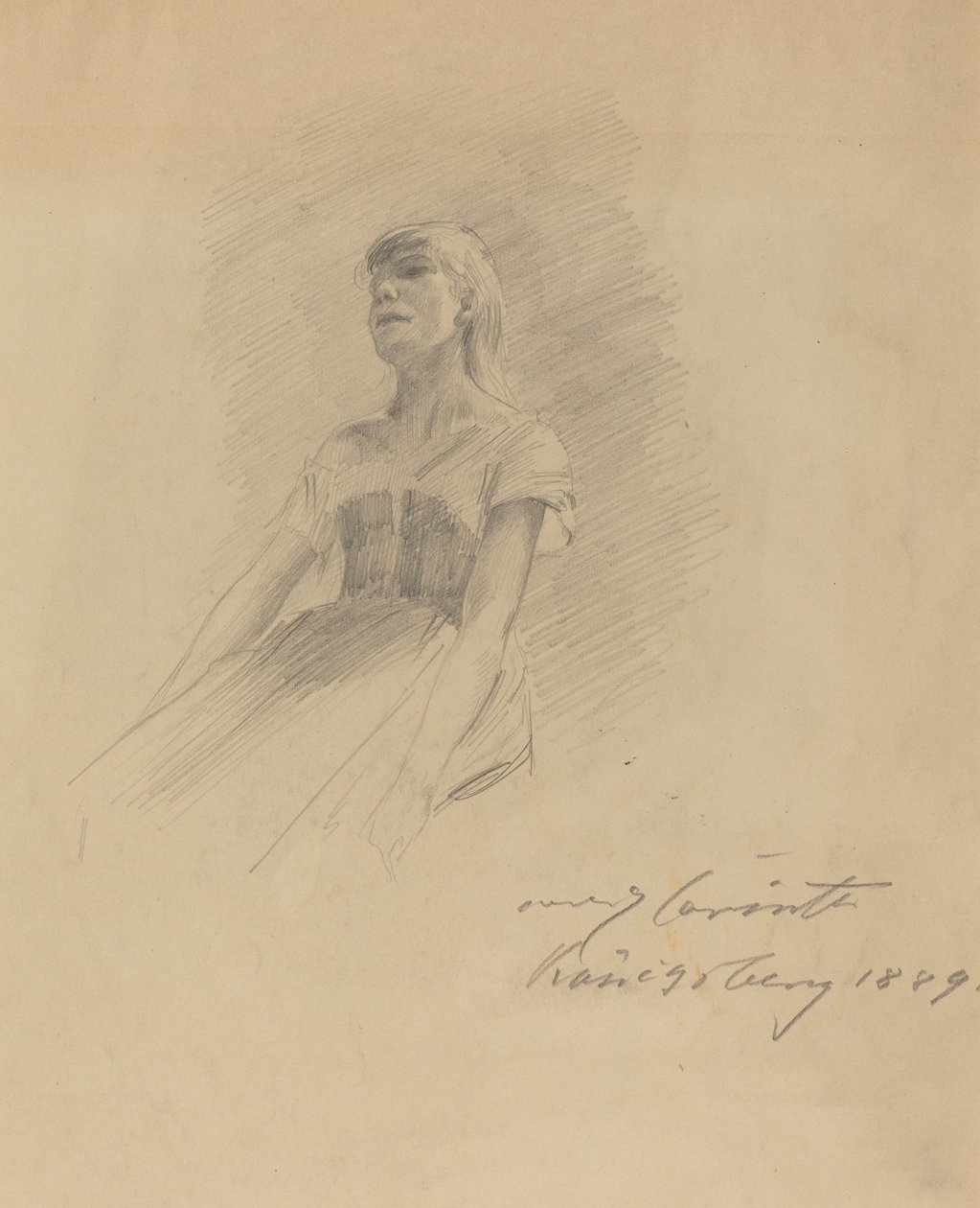 Sittende ung kvinne [recto] av Lovis Corinth