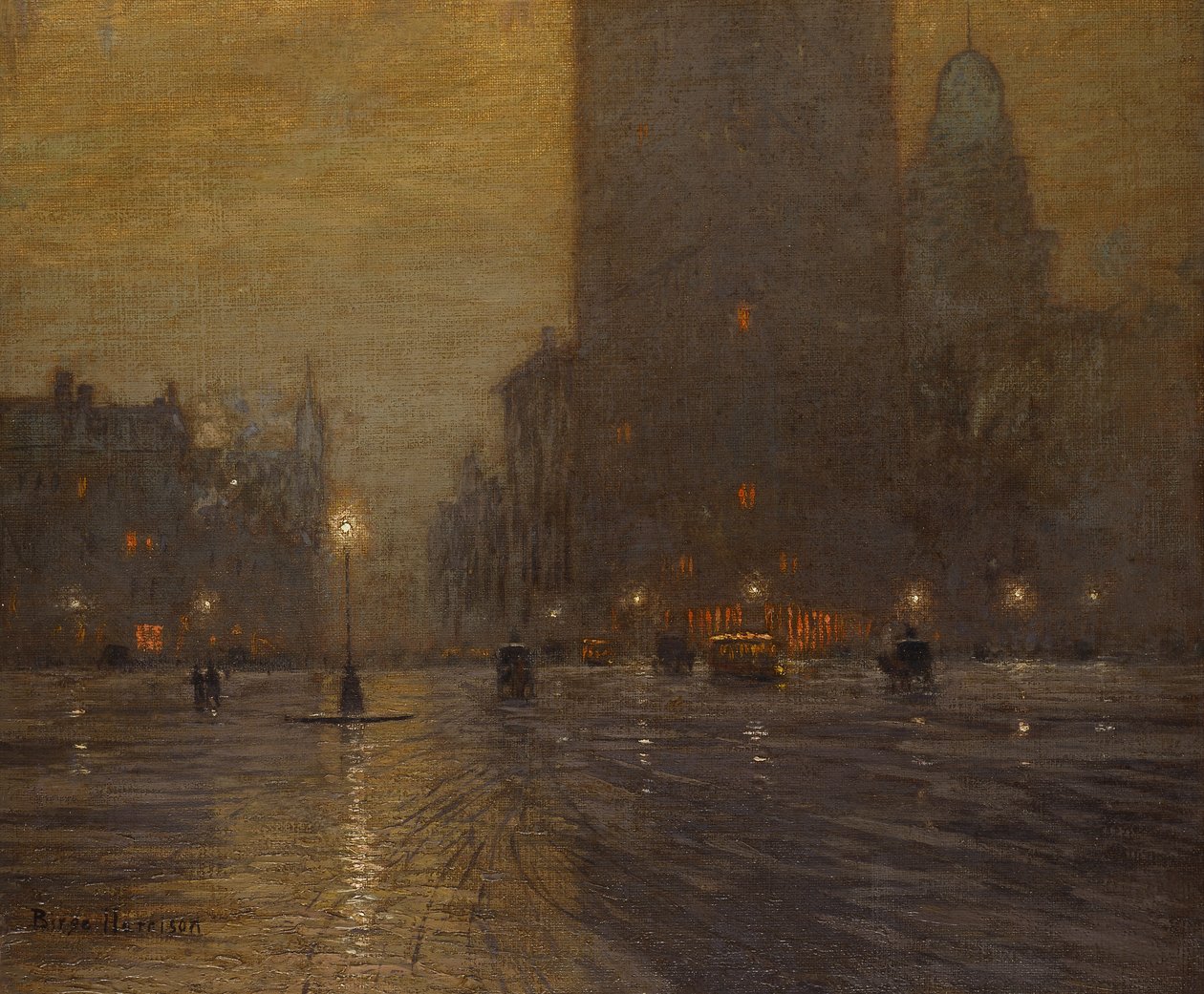 Madison Square, regnfull natt av Lowell Birge Harrison