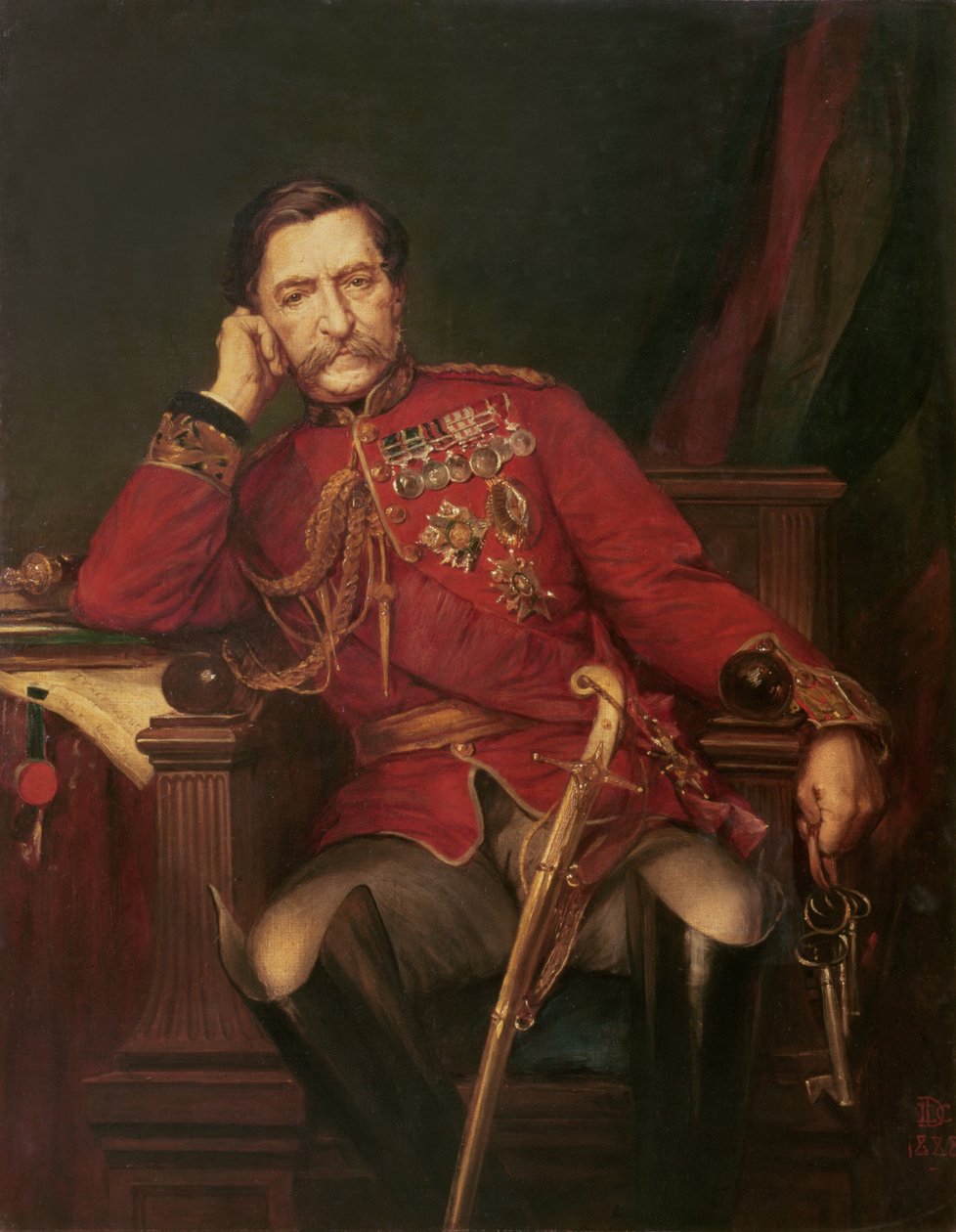 Portrett av Robert, Lord Napier av Magdala (1810-90) av Lowes Cato Dickinson
