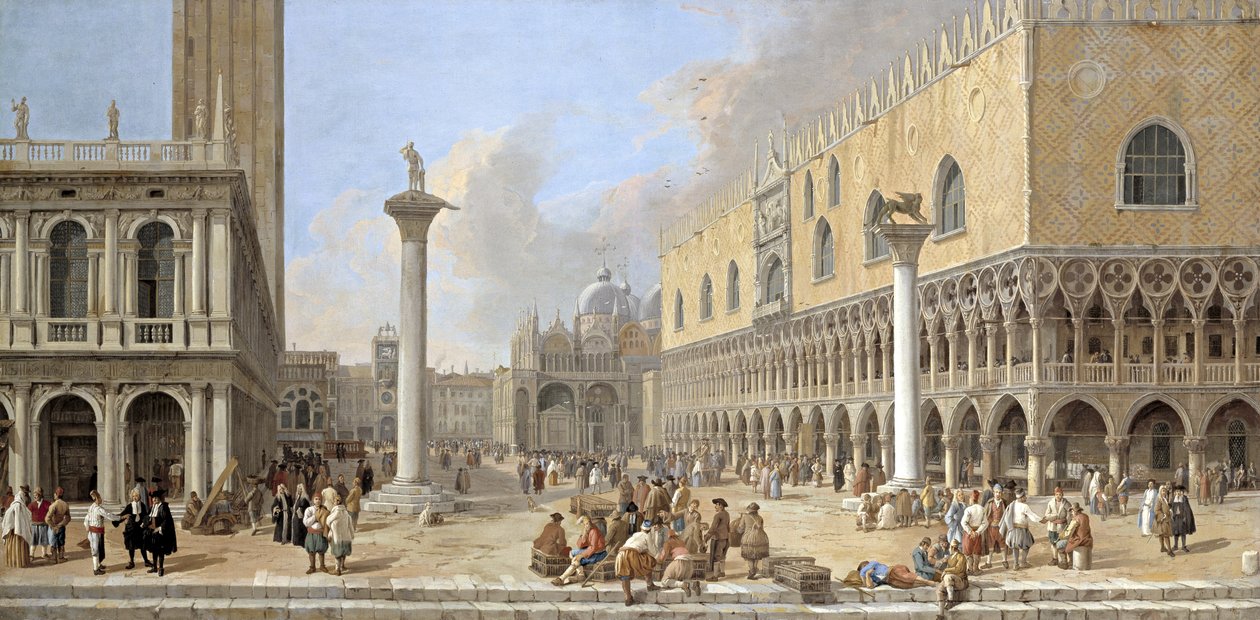 Piazzettaen i Venezia av Luca Carlevaris