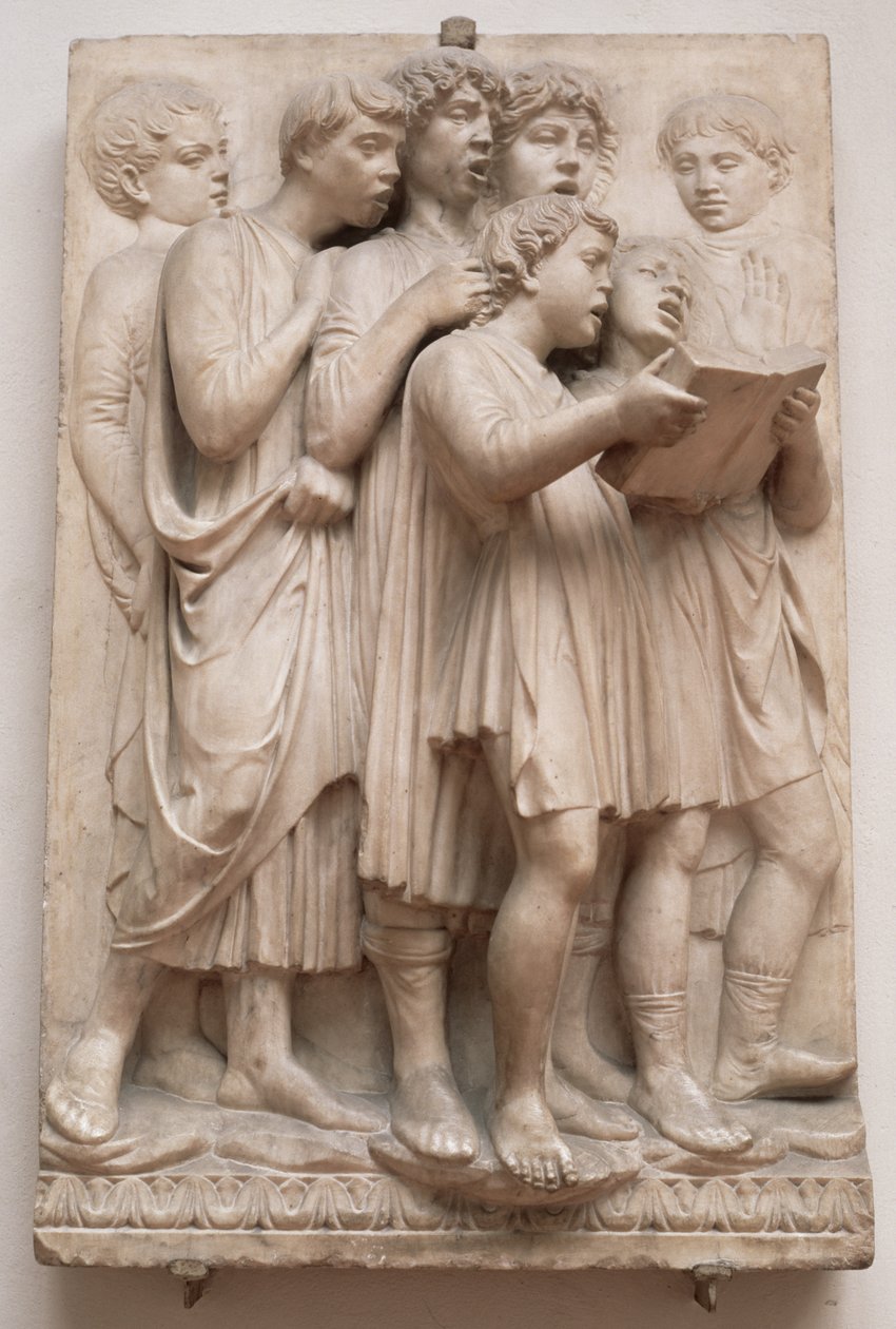 Syngende engler, detalj fra Cantoria, ca. 1432-38 (marmor) av Luca Della Robbia