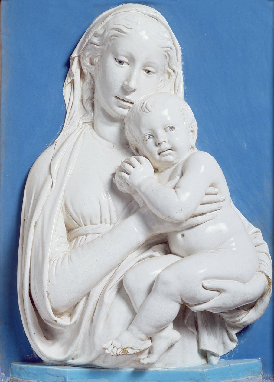 The Madonna of the Apple (glasert terrakotta) av Luca Della Robbia