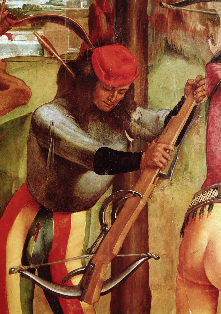 The Martyrdom of St. Sebastian, detalj av en bueskytter (detalj av 165896) av Luca Signorelli