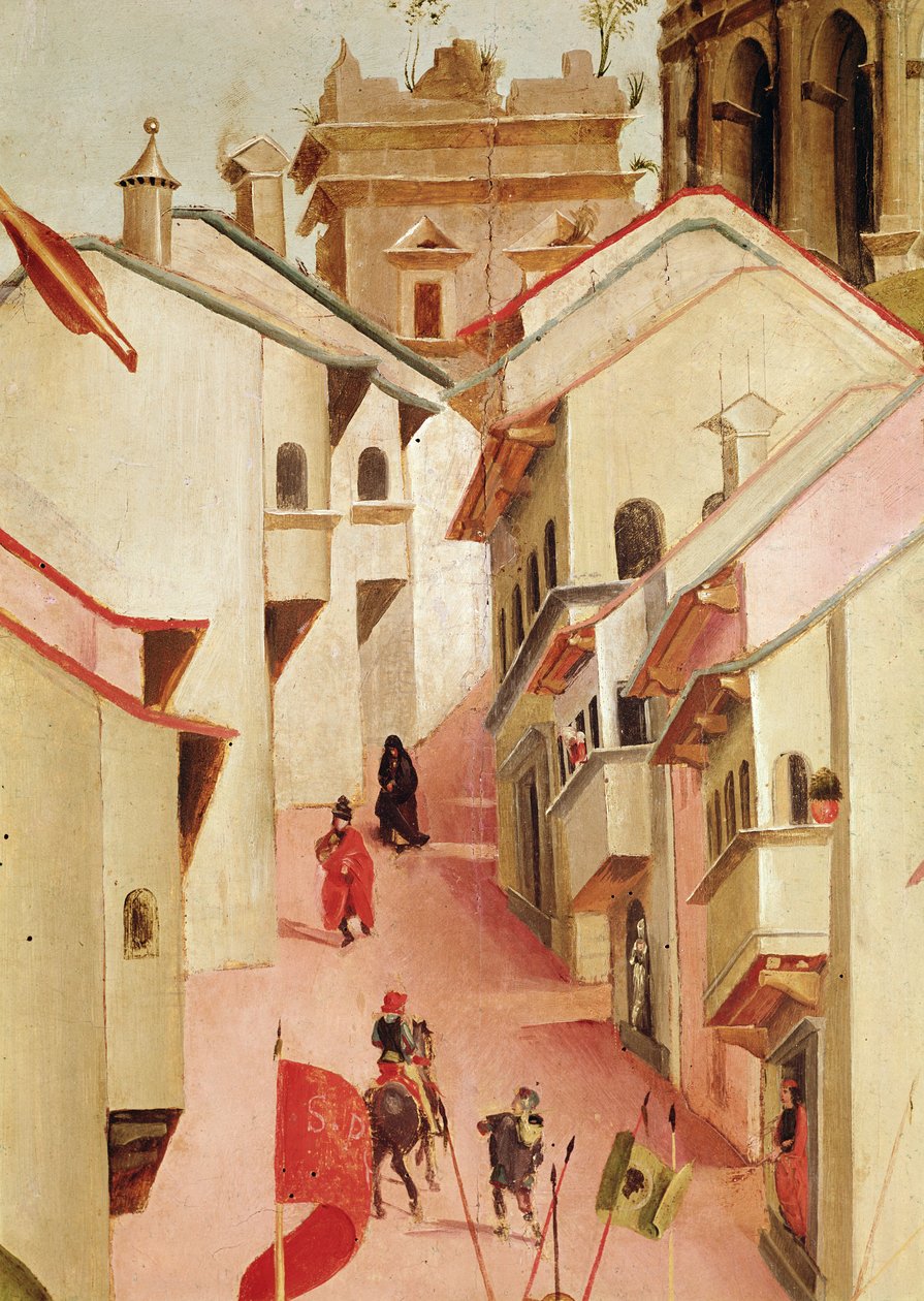 The Martyrdom of St. Sebastian, detalj av byen (detalj av 165896) av Luca Signorelli