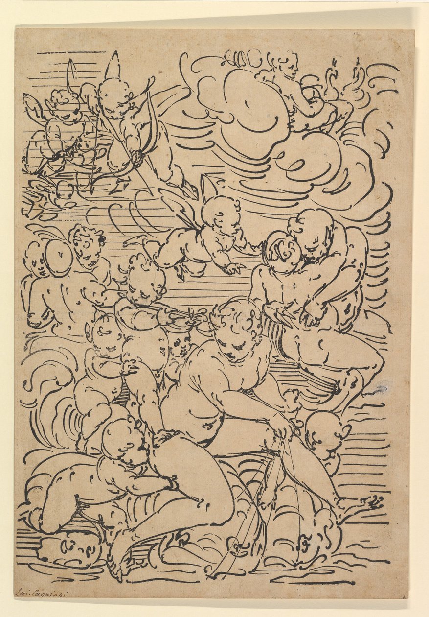 Amphitrites triumf, ca. 1550-1580. av Luca Cambiaso