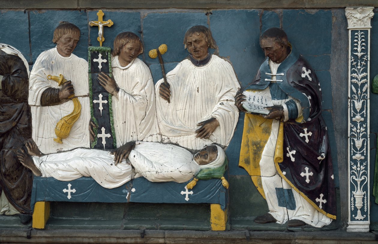 Begrave de døde, detalj, 1526-28 av Luca Della Robbia