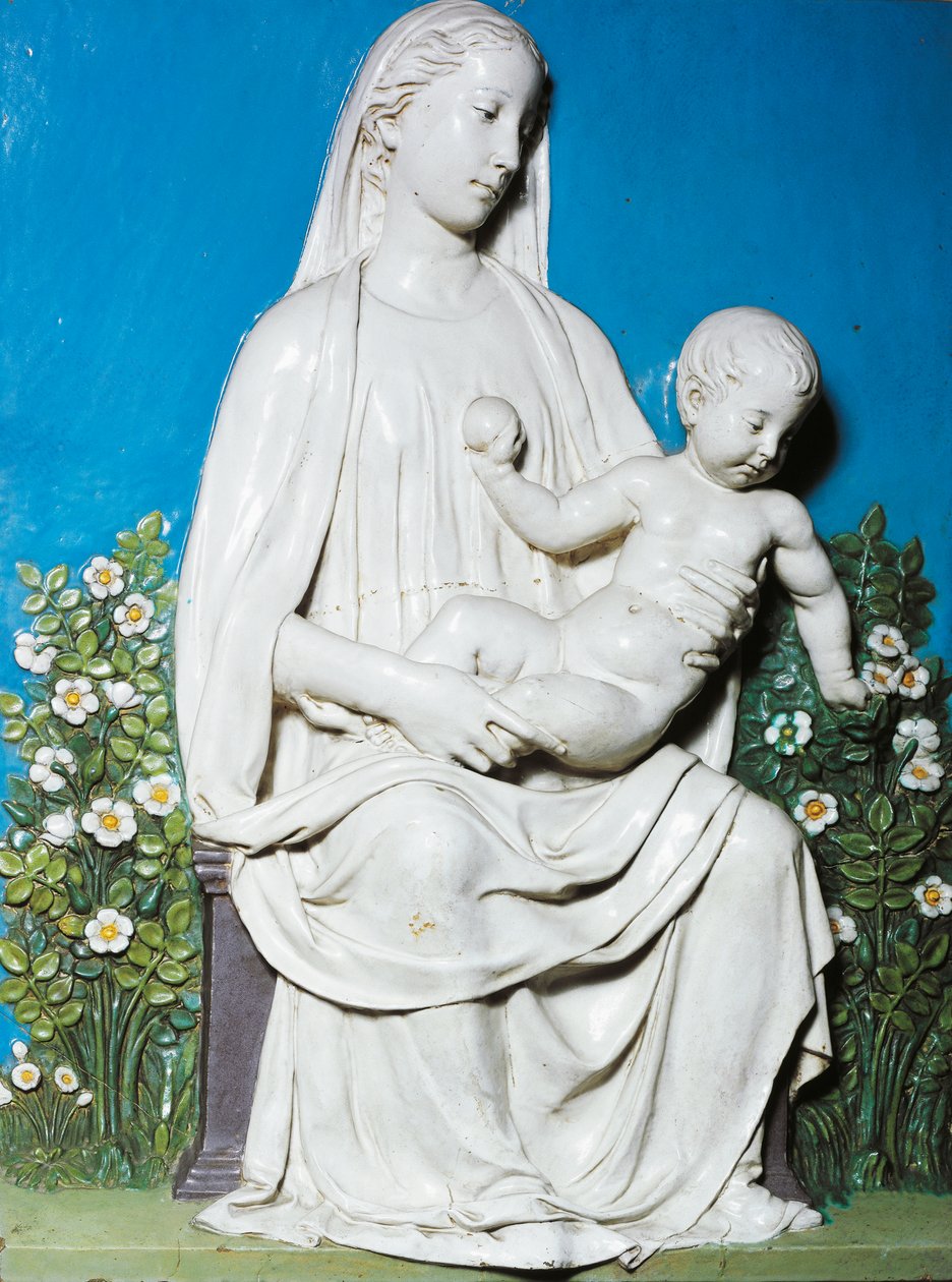 Madonna of Rose Garden, ca. 1450-55 (terrakotta) av Luca Della Robbia