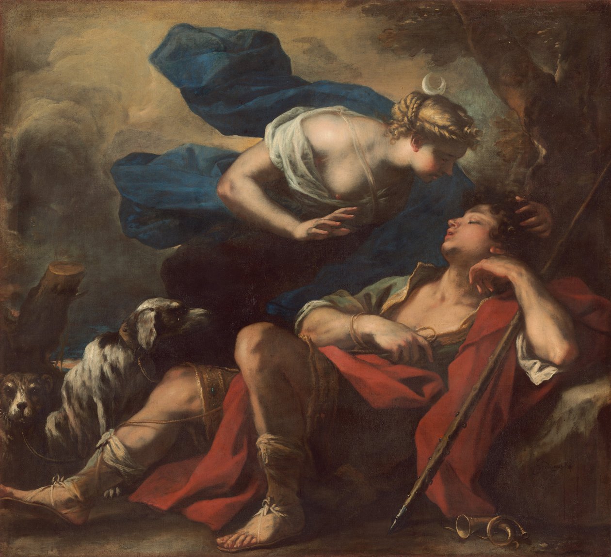 Diana og Endymion, ca. 16751680. av Luca Giordano