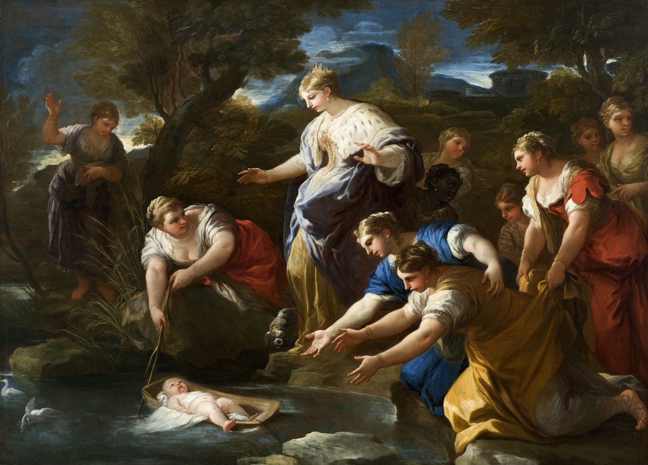 Funnet av Moses, ca. 1685-1690 av Luca Giordano