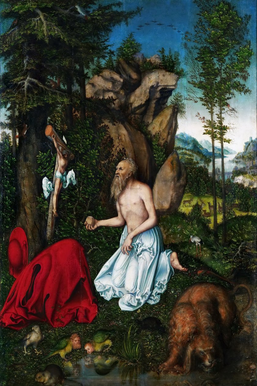 Den hellige Jerome av Lucas Cranach the Elder