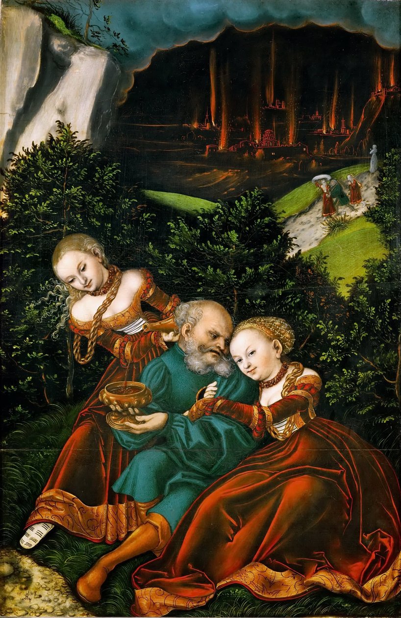 Lot og døtrene hans av Lucas Cranach the Elder