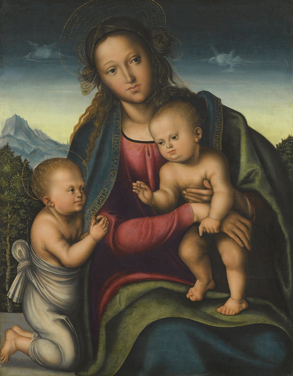 Madonna med Jesusbarnet og Johannes av Lucas Cranach the Elder