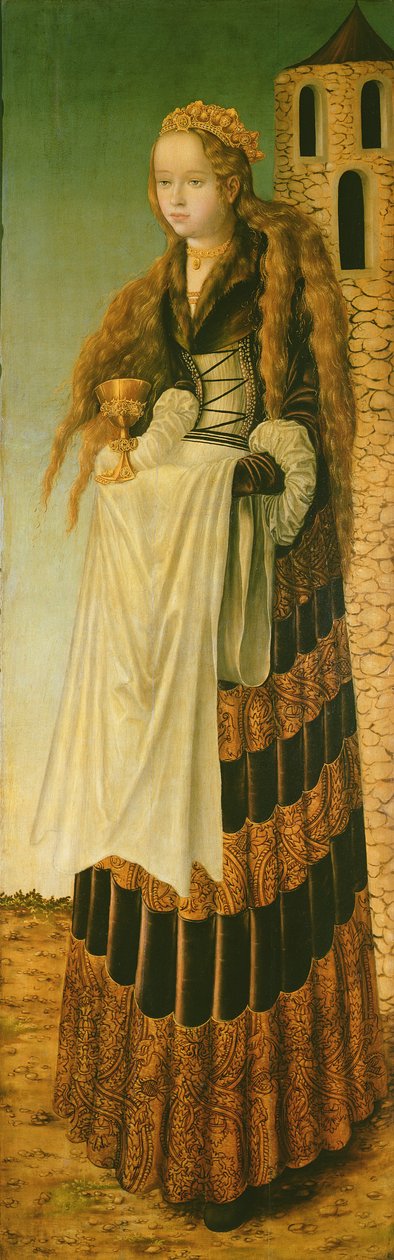 St. Barbara, 1906 av Lucas Cranach the Elder