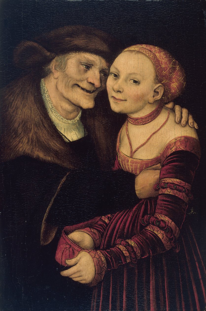 Det dårlig matchede paret av Lucas Cranach the Elder