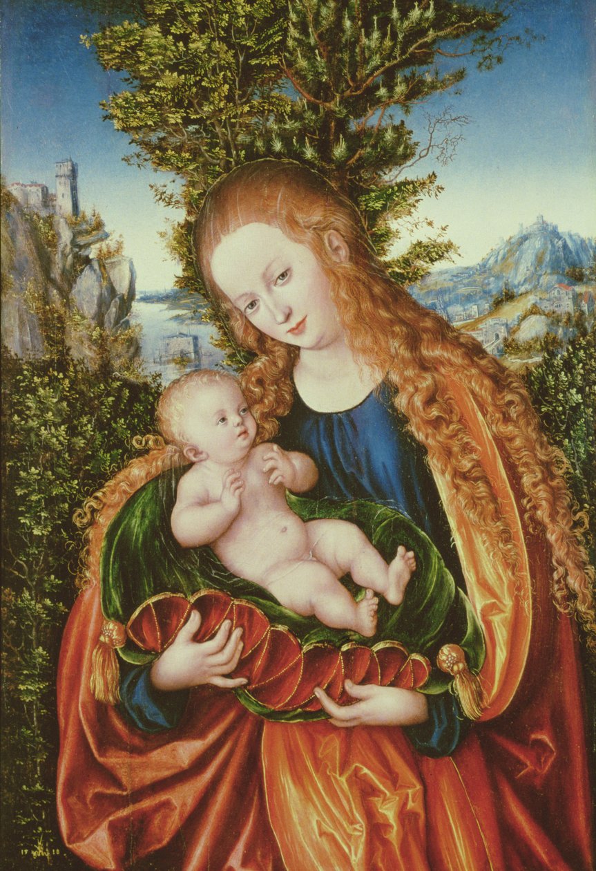 Jomfru og barn, 1518 av Lucas Cranach the Elder