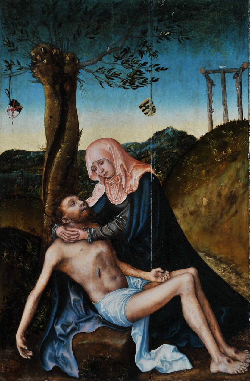 Pietà under korset av Lucas Cranach the Elder