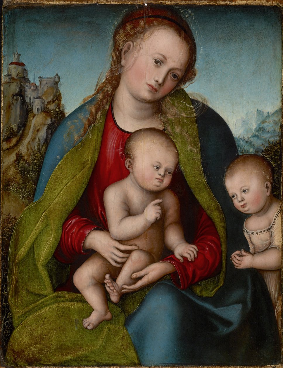 Jomfru Maria med barnet og døperen Johannes av Lucas Cranach the Elder