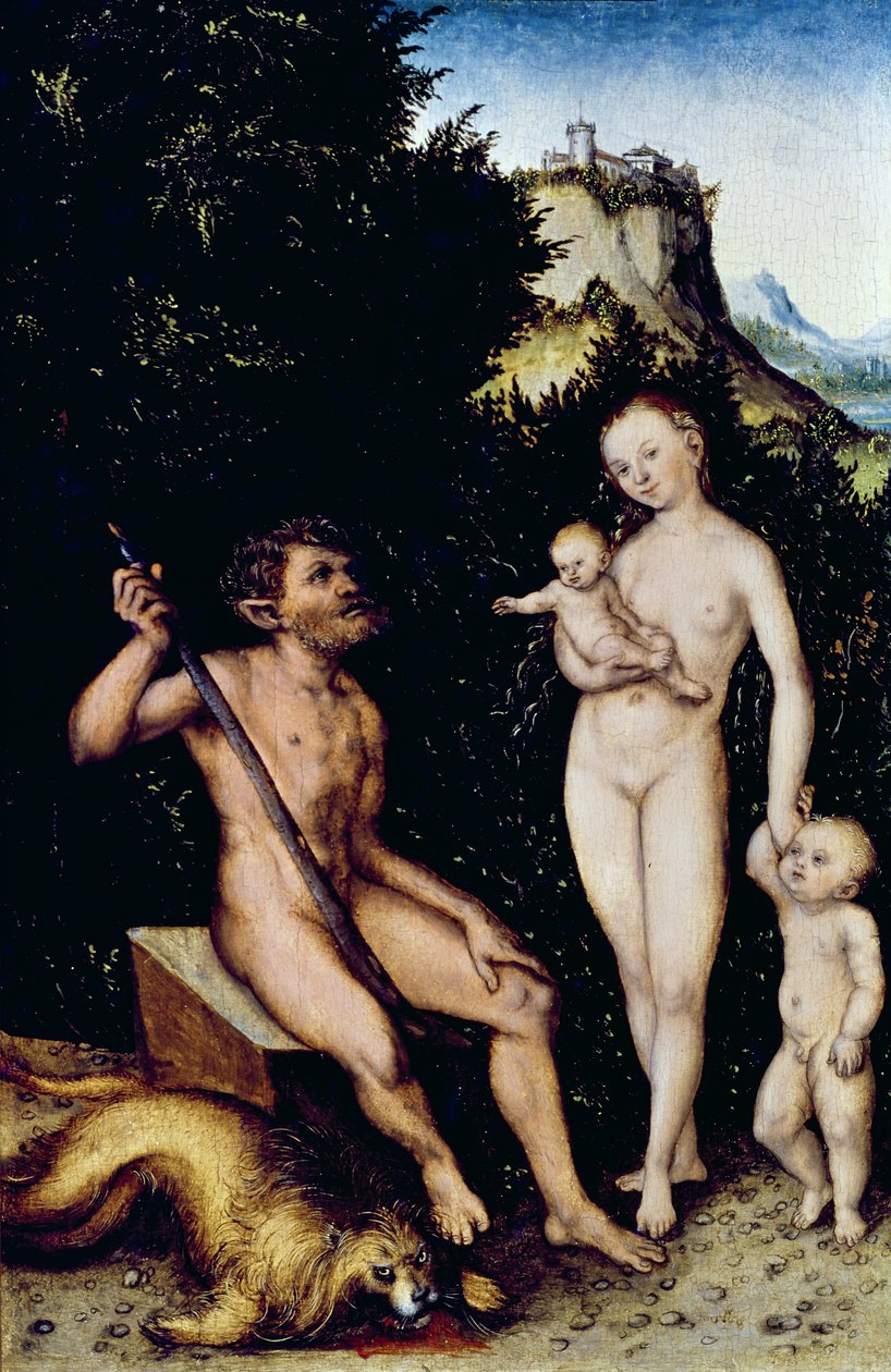 Familien Faun av Lucas Cranach the Younger