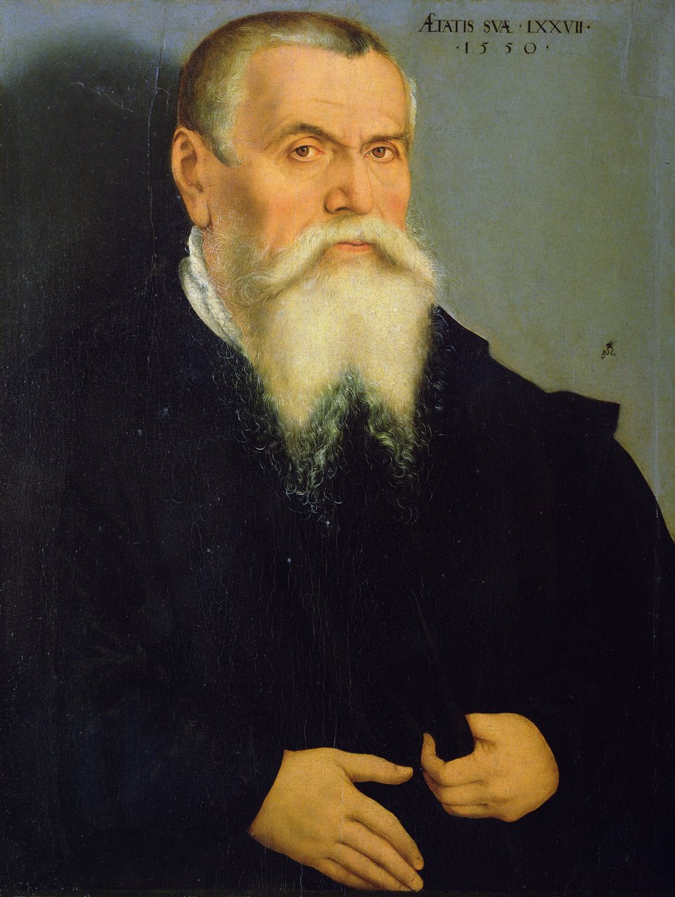 Selvportrett, 1550 (olje på tre) av Lucas Cranach the Elder