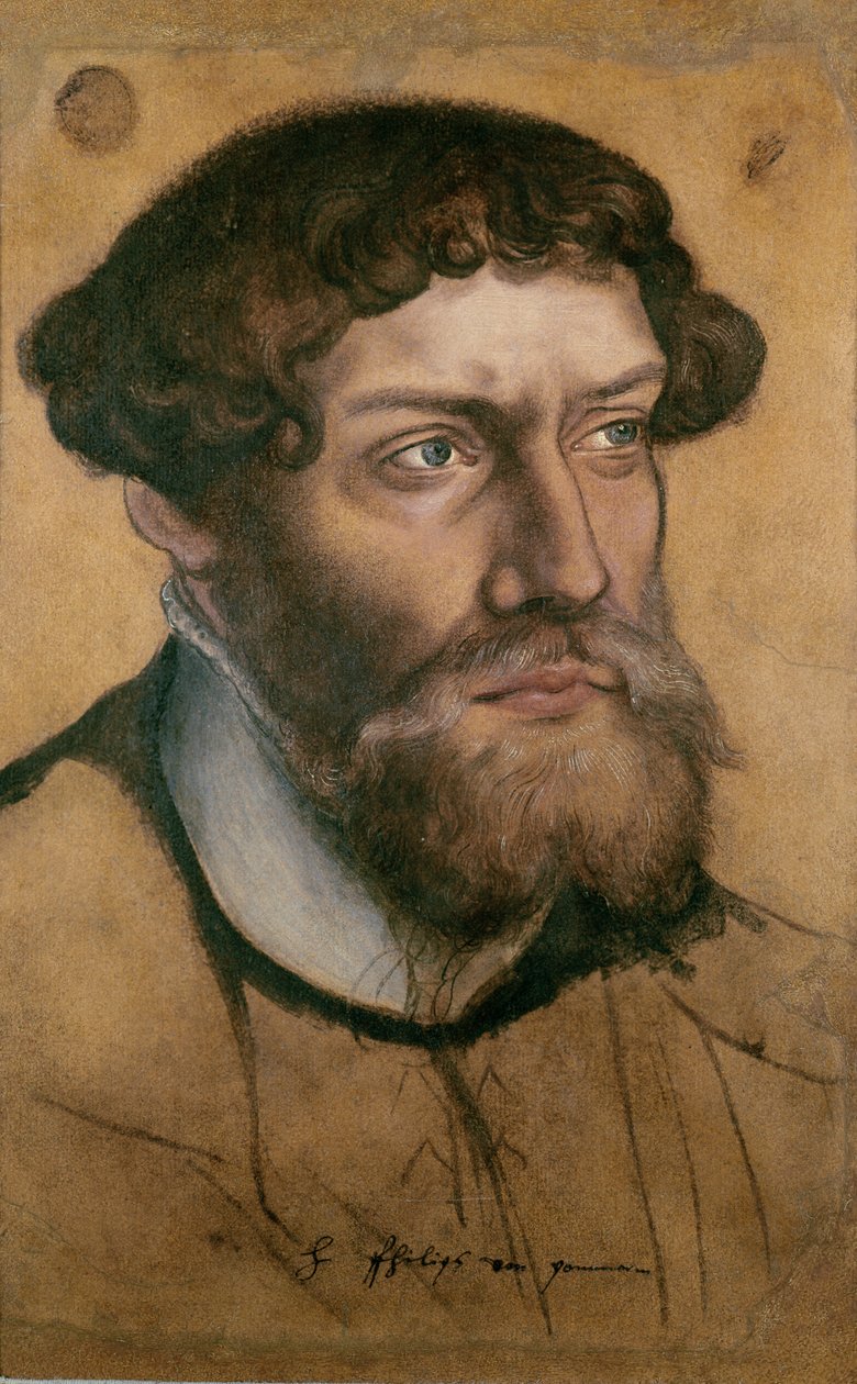 Filip I, hertug av Pommern (olje, gouache og wc på papir) av Lucas the Younger Cranach