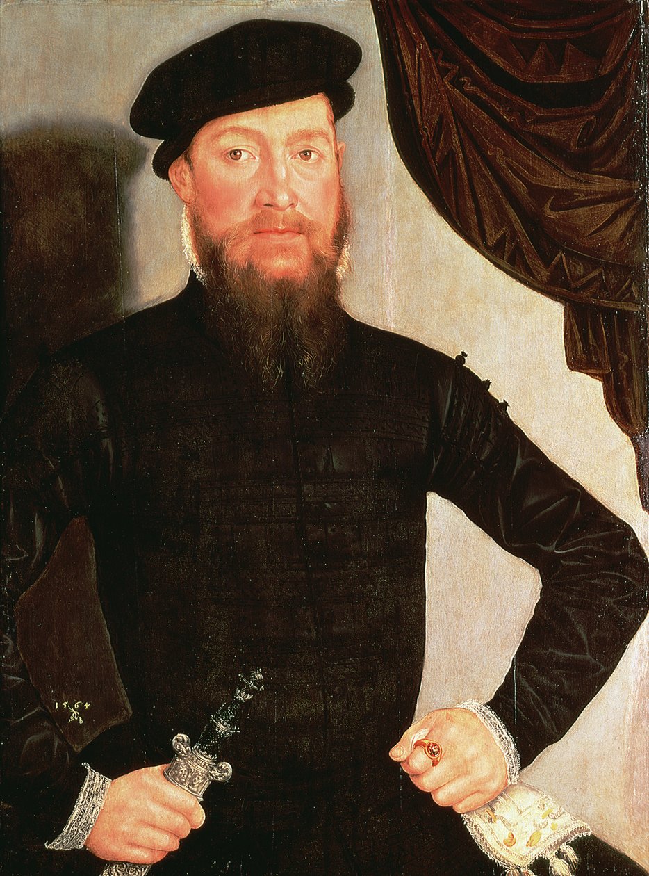 Portrett av en mann, 1564 (panel) av Lucas the Younger Cranach