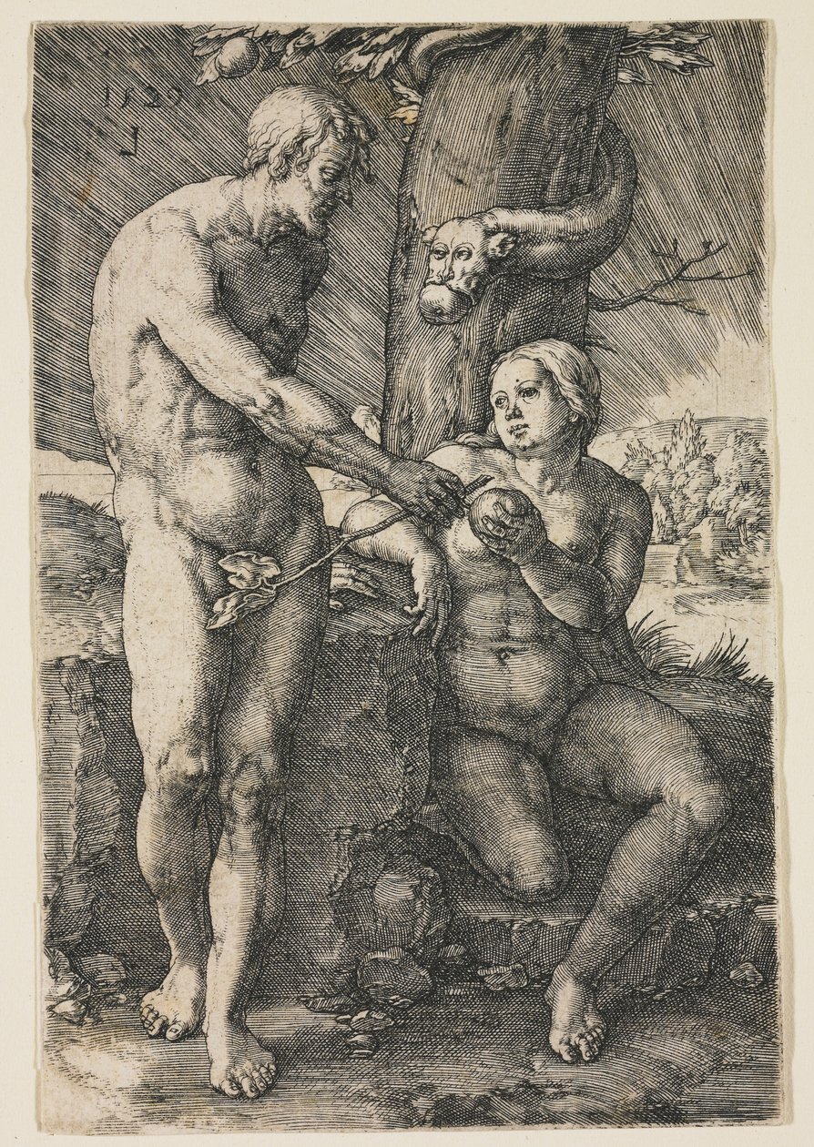 Menneskets fall, 1529 av Lucas van Leyden