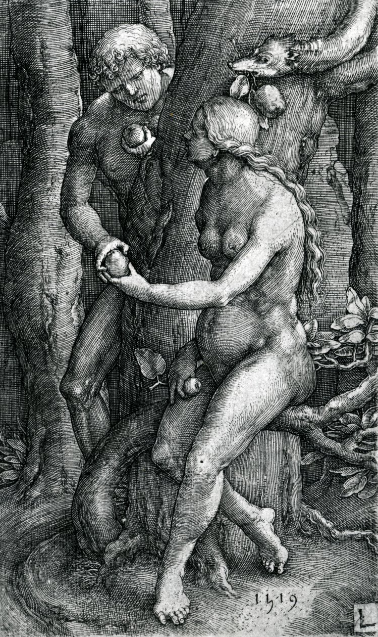 Menneskehetens fall, 1519 av Lucas van Leyden