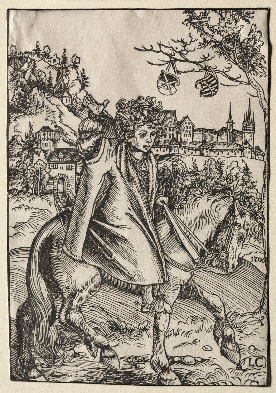 En gutt til hest av Lucas Cranach