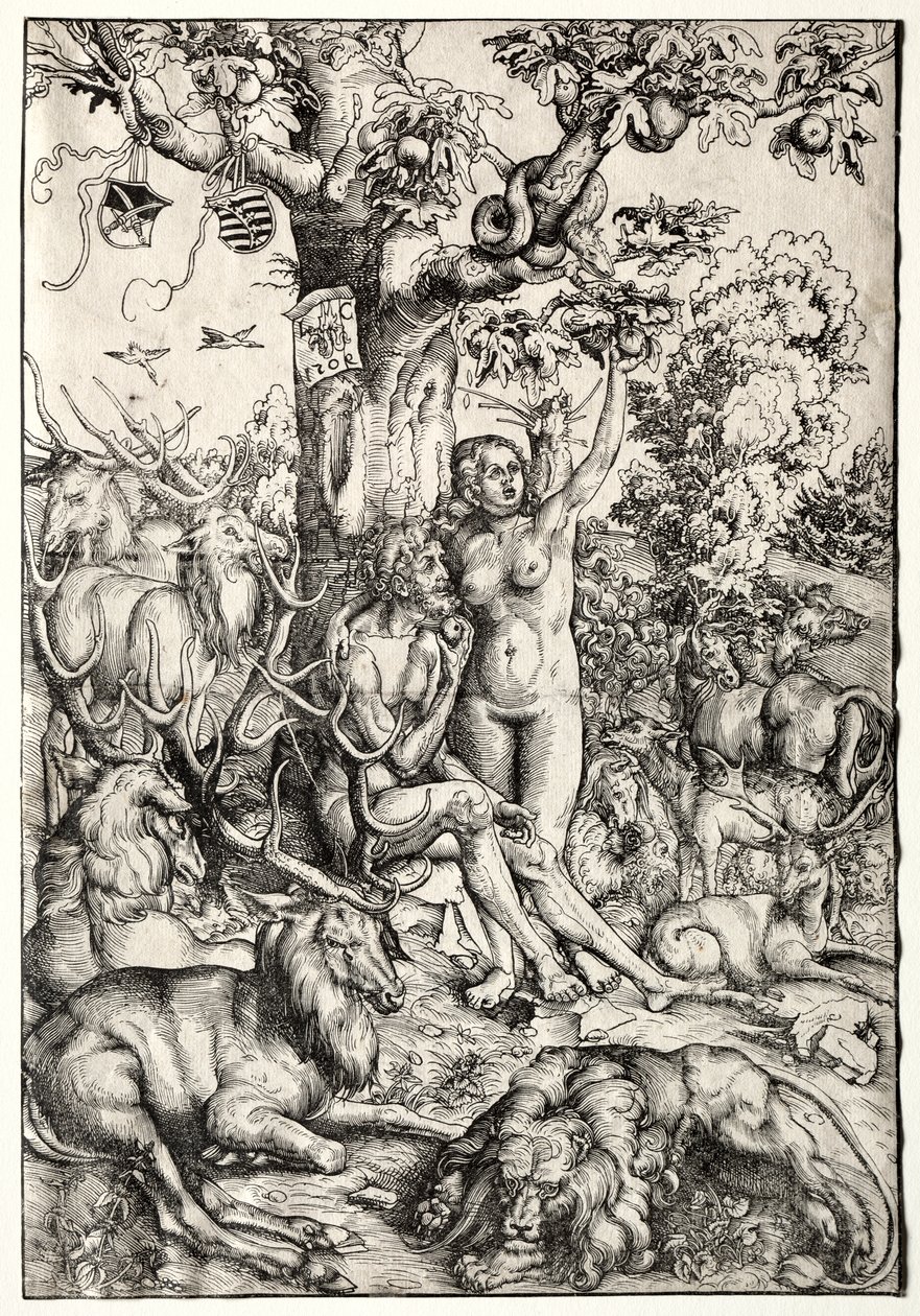 Adam og Eva i paradis av Lucas Cranach