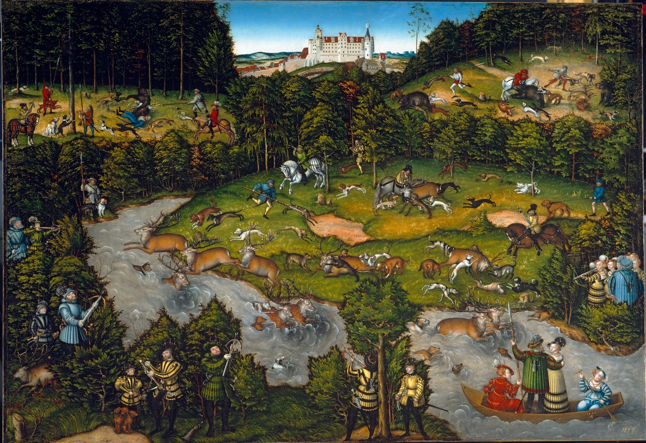Jakt nær Hartenfels slott av Lucas Cranach
