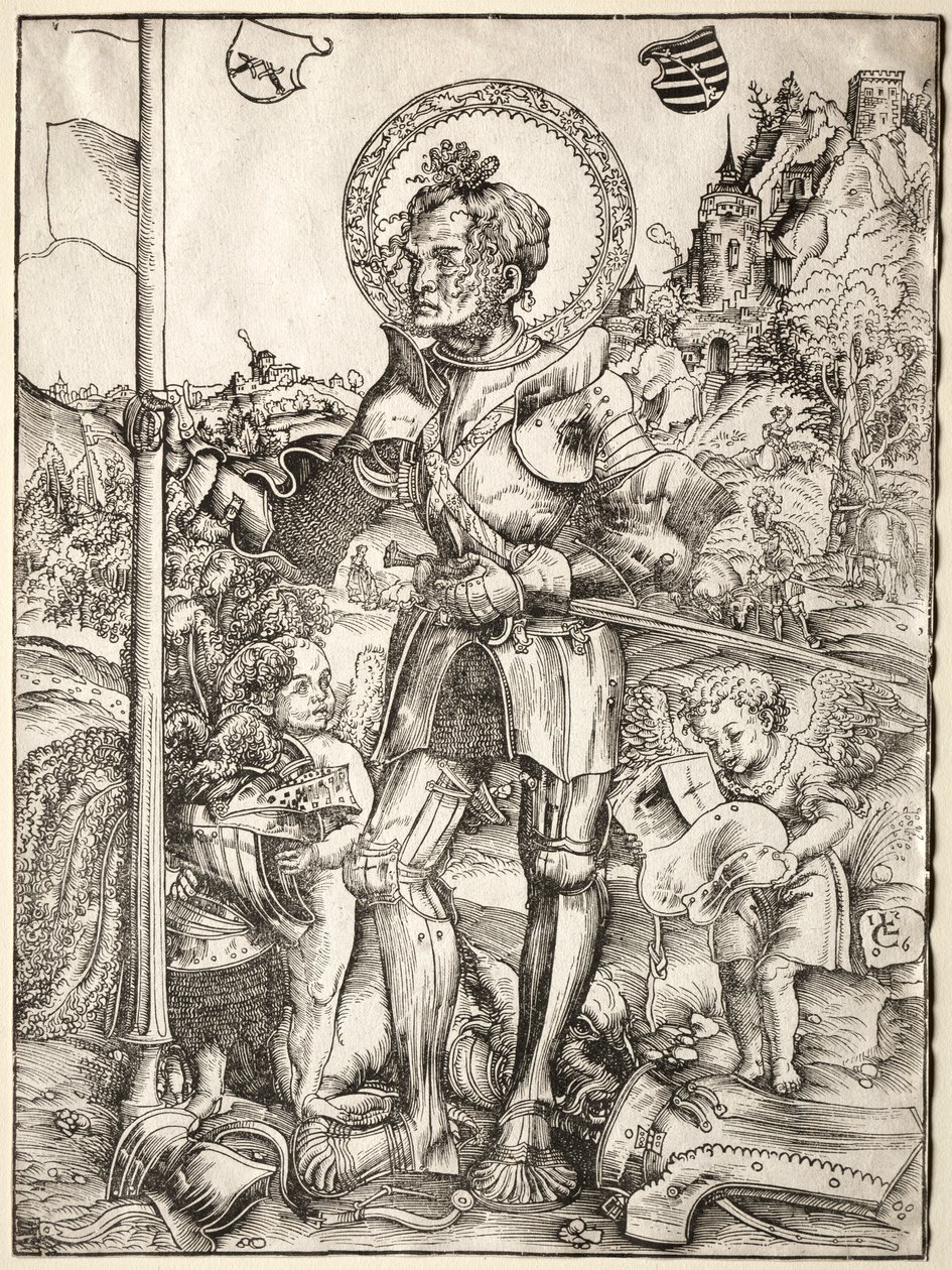 Saint George stående av Lucas Cranach