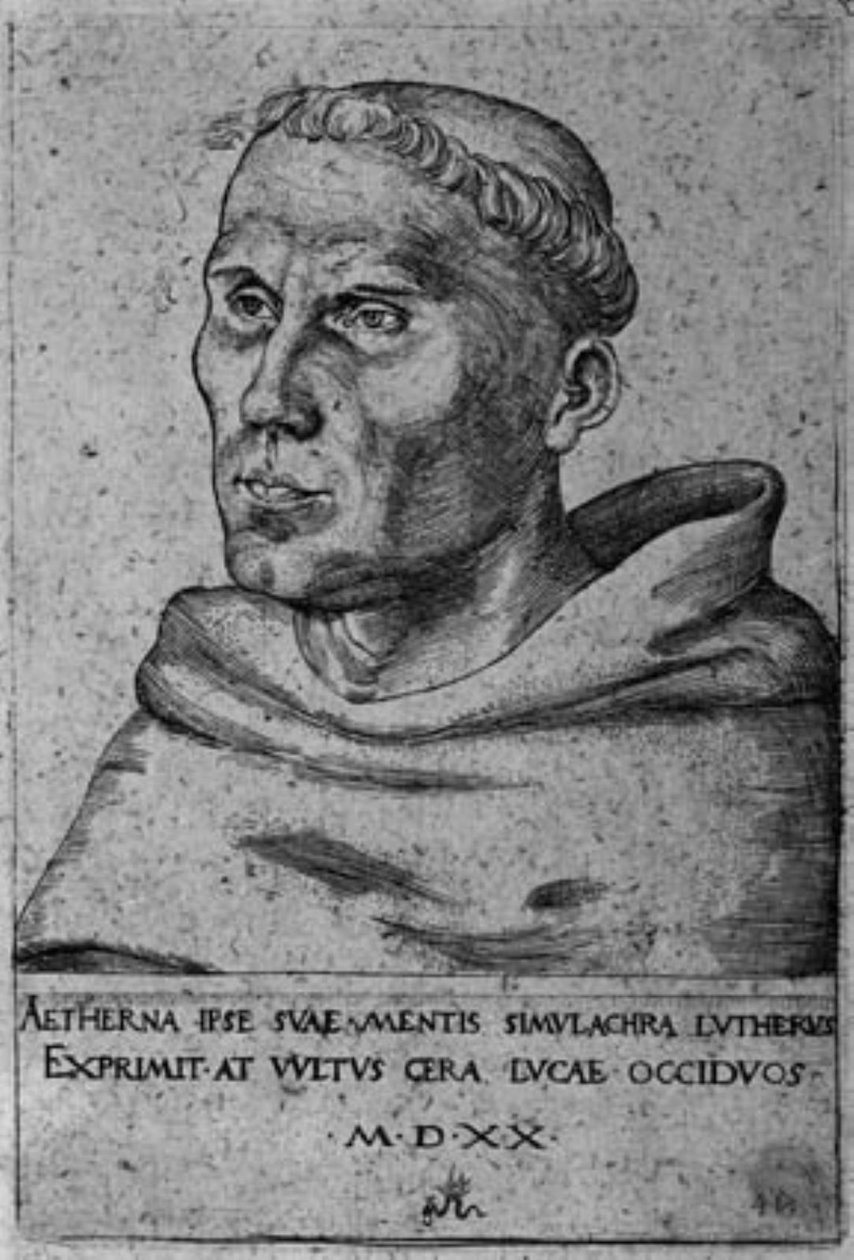 Martin Luther som en augustinermunk av Lucas Cranach d.Æ.
