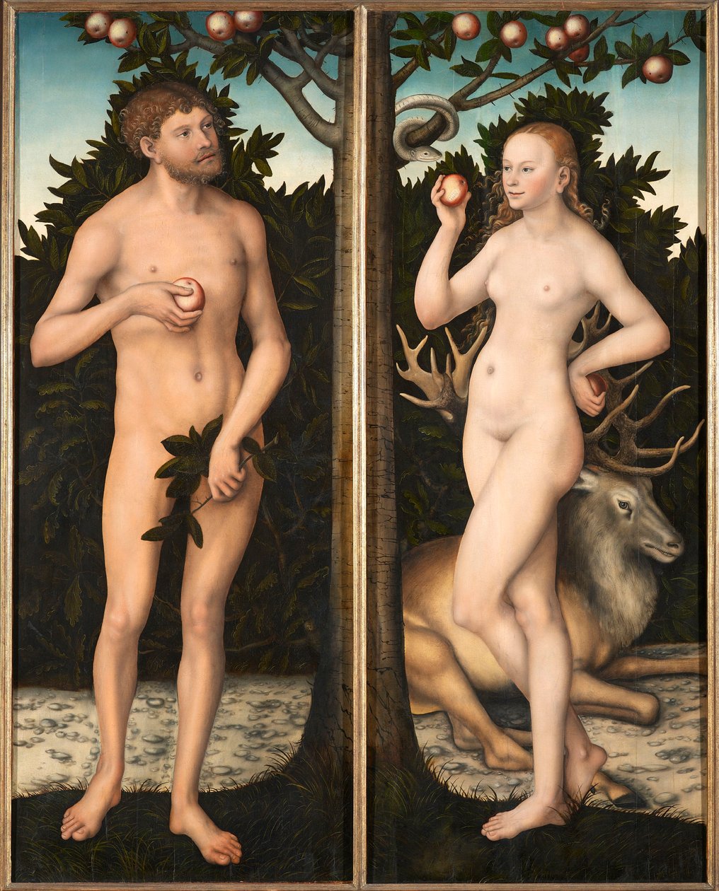 Adam og Eva. av Lucas Cranach the Elder