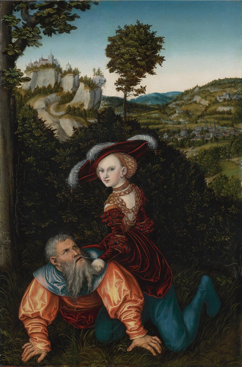 Aristoteles og Phyllis, 1530 av Lucas Cranach the Elder