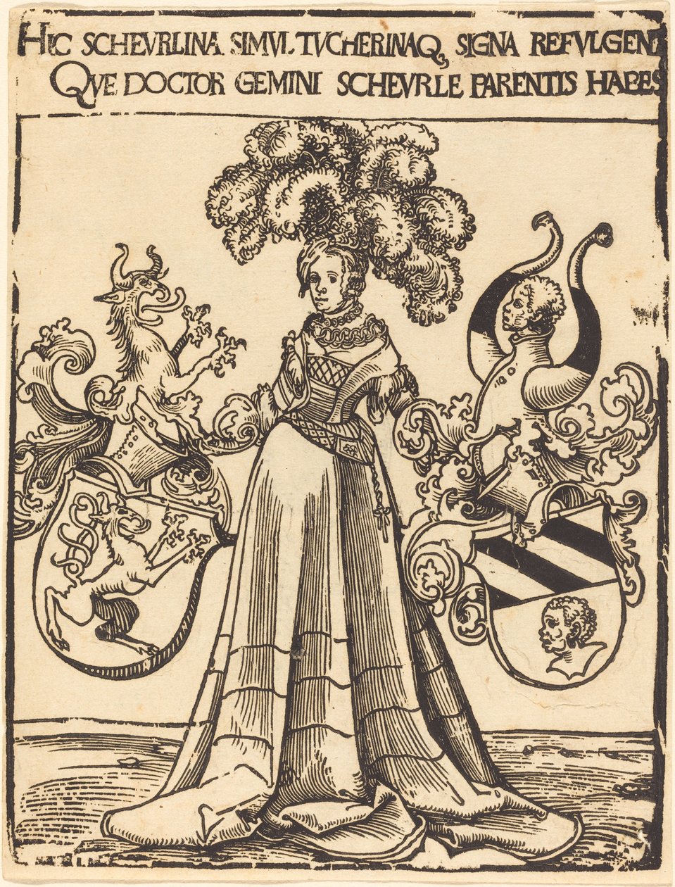 Bokskilt av Scheurl og Tucher av Lucas Cranach the Elder