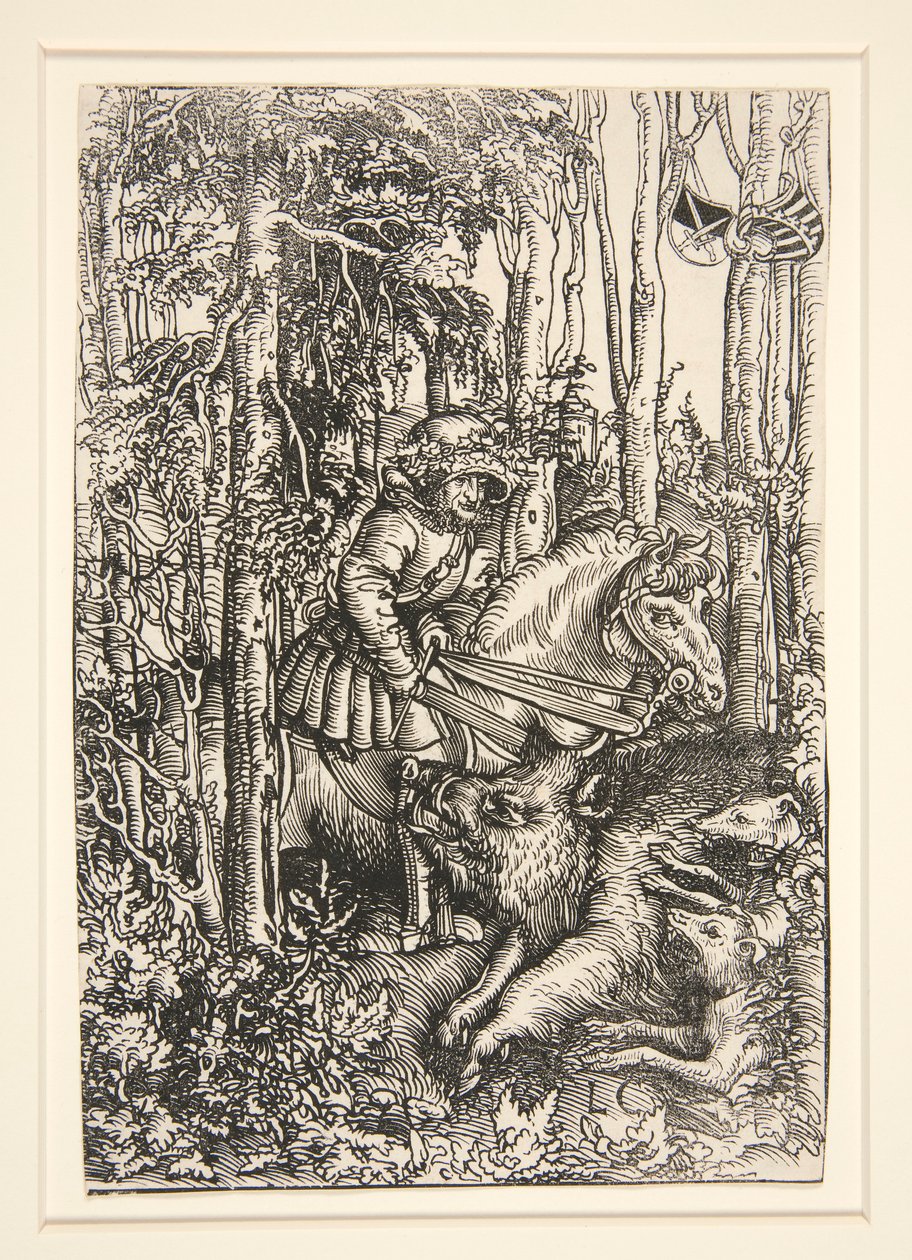 Jeger som dreper et villsvin av Lucas Cranach the Elder