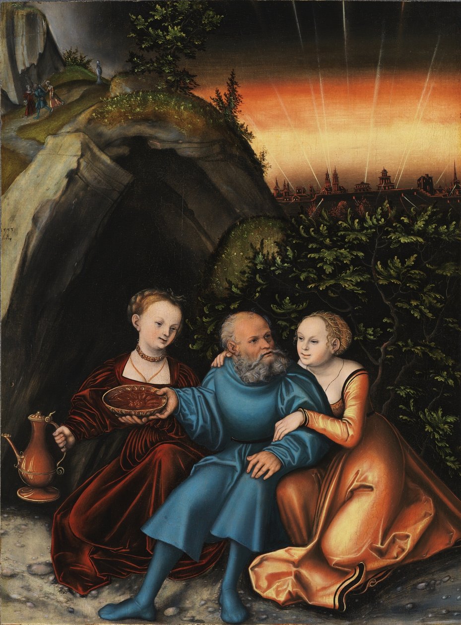 Lot og hans døtre av Lucas Cranach the Elder