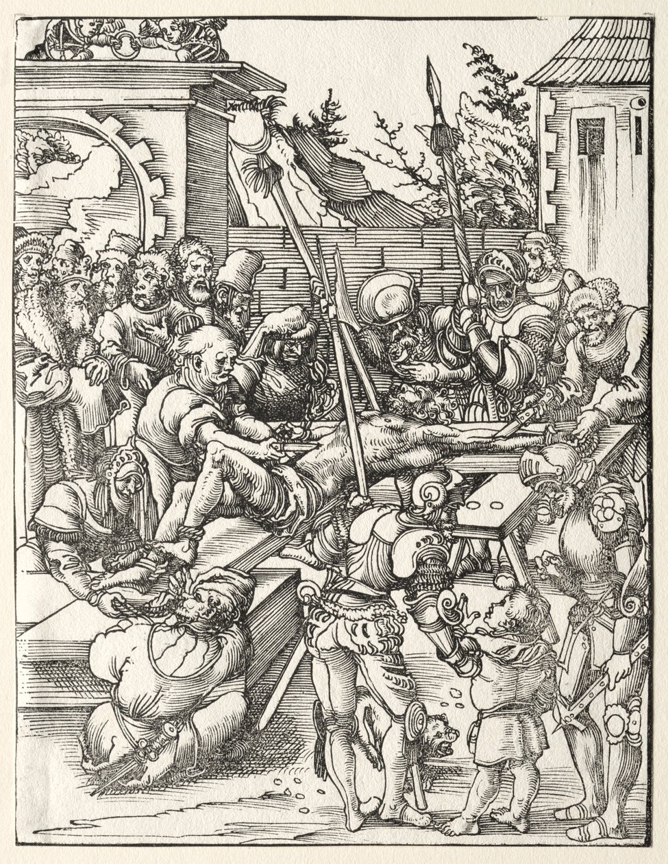 Martyrium av St. Bartolomeus. av Lucas Cranach the Elder