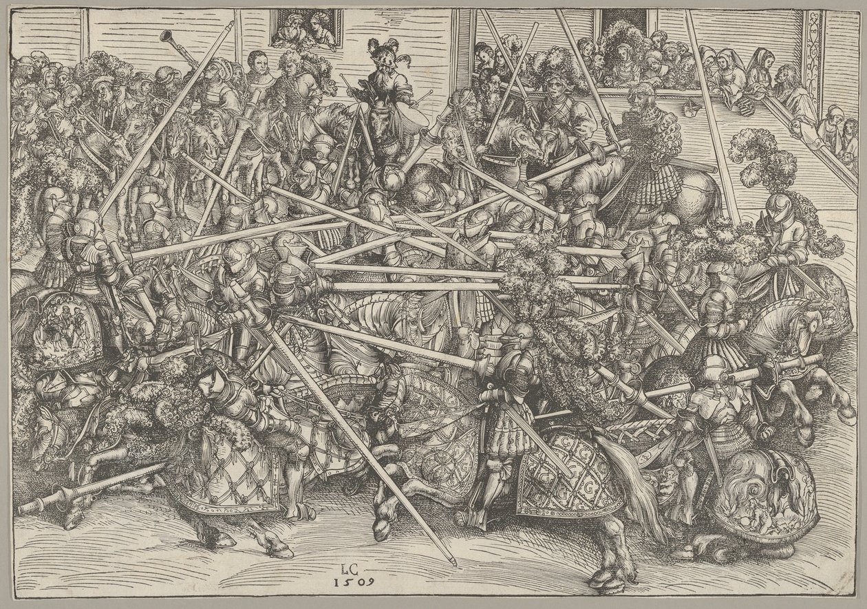 Den tredje turneringen, 1509. av Lucas Cranach the Elder