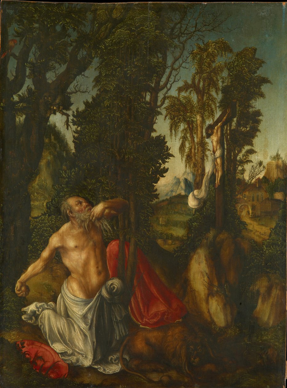 Den angrende Saint Hieronymus, 1502 av Lucas Cranach the Elder